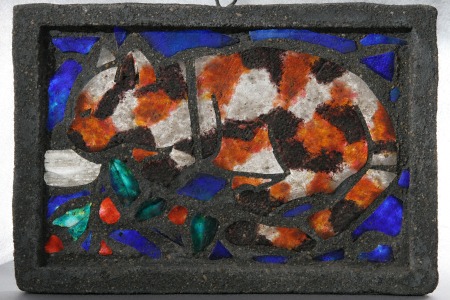 Petit vitrail au chat